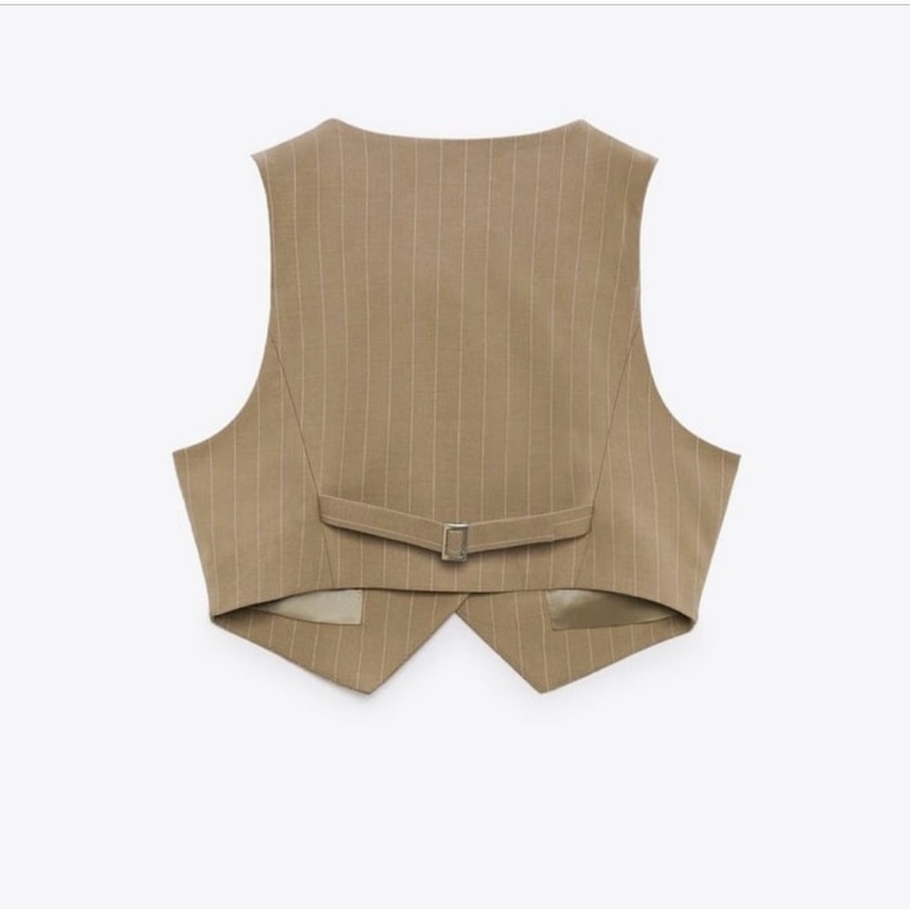 ZARA matching set | pinstripe crop vest and pleated skirt - Picture 11 of 12
